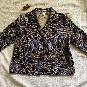Blue & Brown Christopher & Banks Shirt--Size M